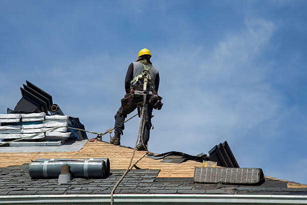 Professional Gutter Installation technician working in Mystic, CT
